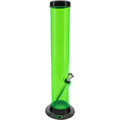 JM Enterprises 6-9-12-15" Acrylic Straight Tube Basic Bong - Multiple Colors - Discreet Smoker