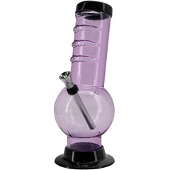 JM Enterprises 9-12" Acrylic Bent Neck Bubble Base Bong - Multiple Colors - Discreet Smoker