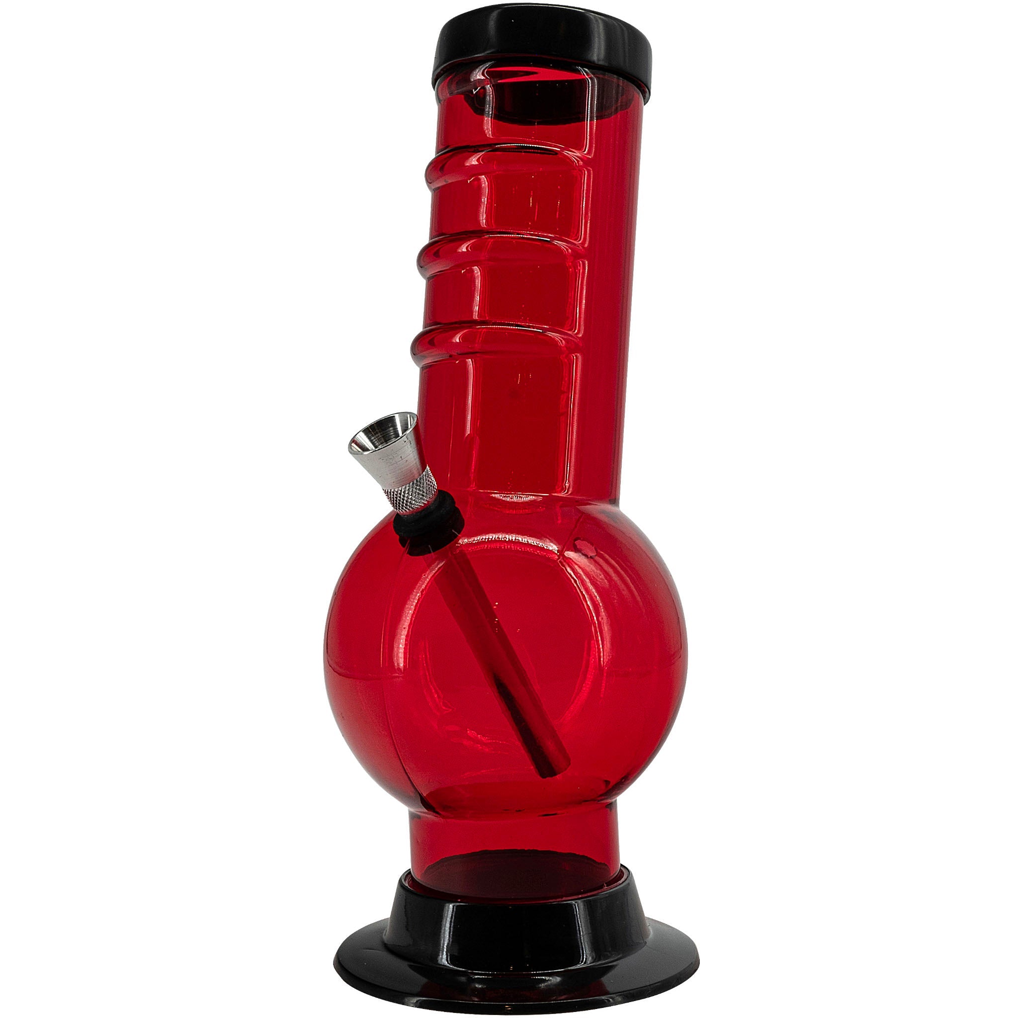 JM Enterprises 9-12" Acrylic Bent Neck Bubble Base Bong - Multiple Colors - Discreet Smoker