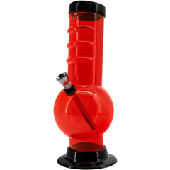 JM Enterprises 9-12" Acrylic Bent Neck Bubble Base Bong - Multiple Colors - Discreet Smoker