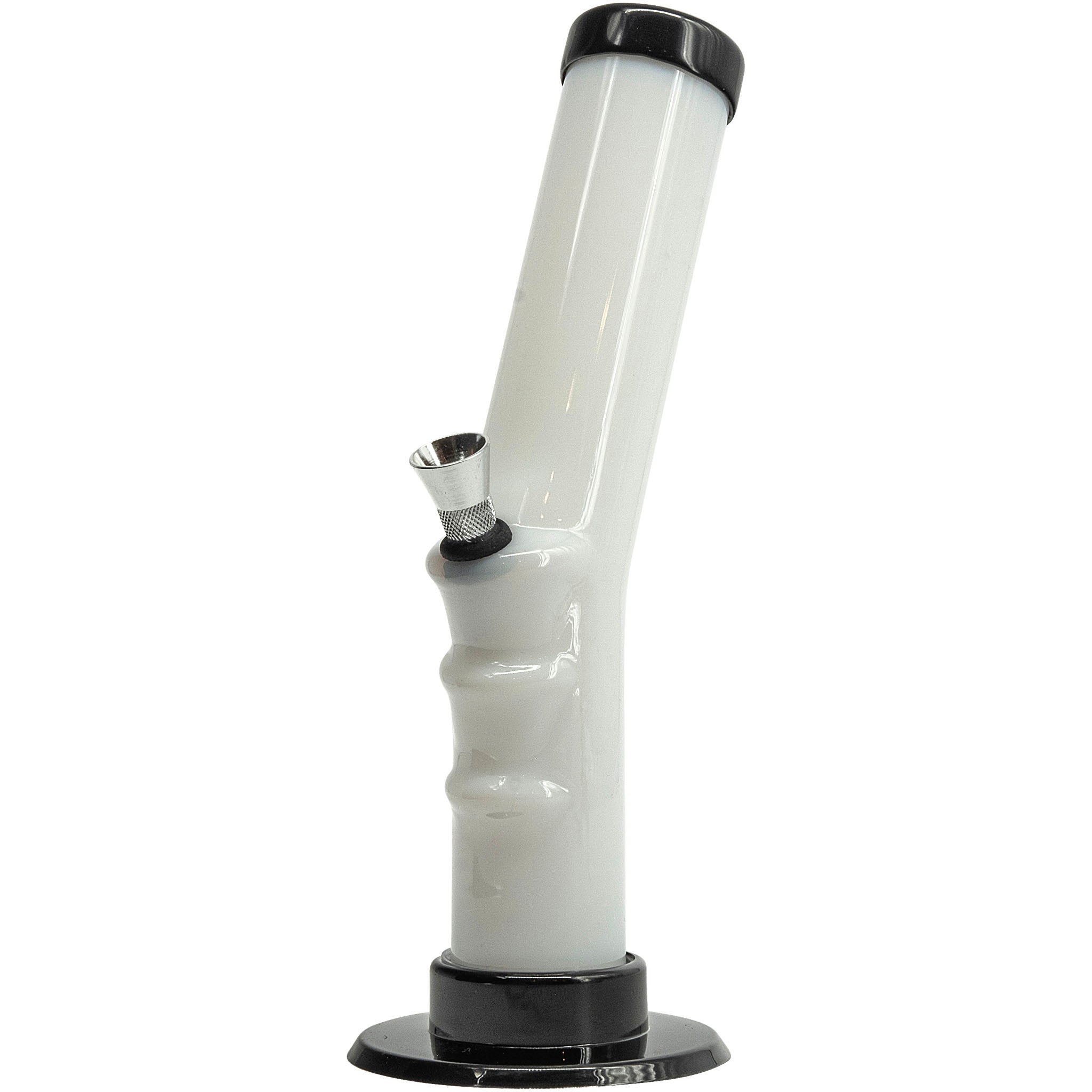 JM Enterprises 9-12" Acrylic Angled Straight Tube Bong - Multiple Colors - Discreet Smoker