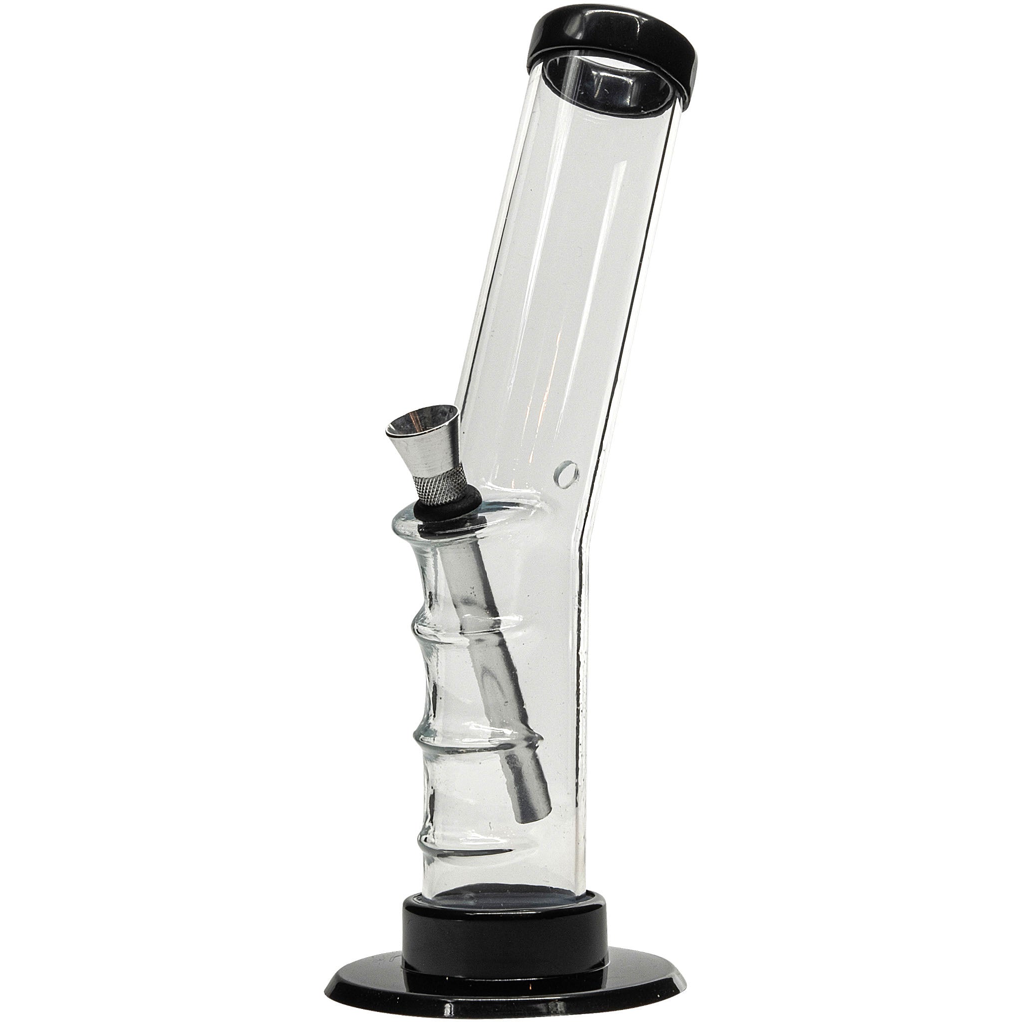 JM Enterprises 9-12" Acrylic Angled Straight Tube Bong - Multiple Colors - Discreet Smoker