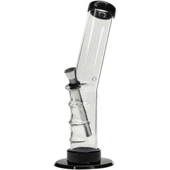JM Enterprises 9-12" Acrylic Angled Straight Tube Bong - Multiple Colors - Discreet Smoker