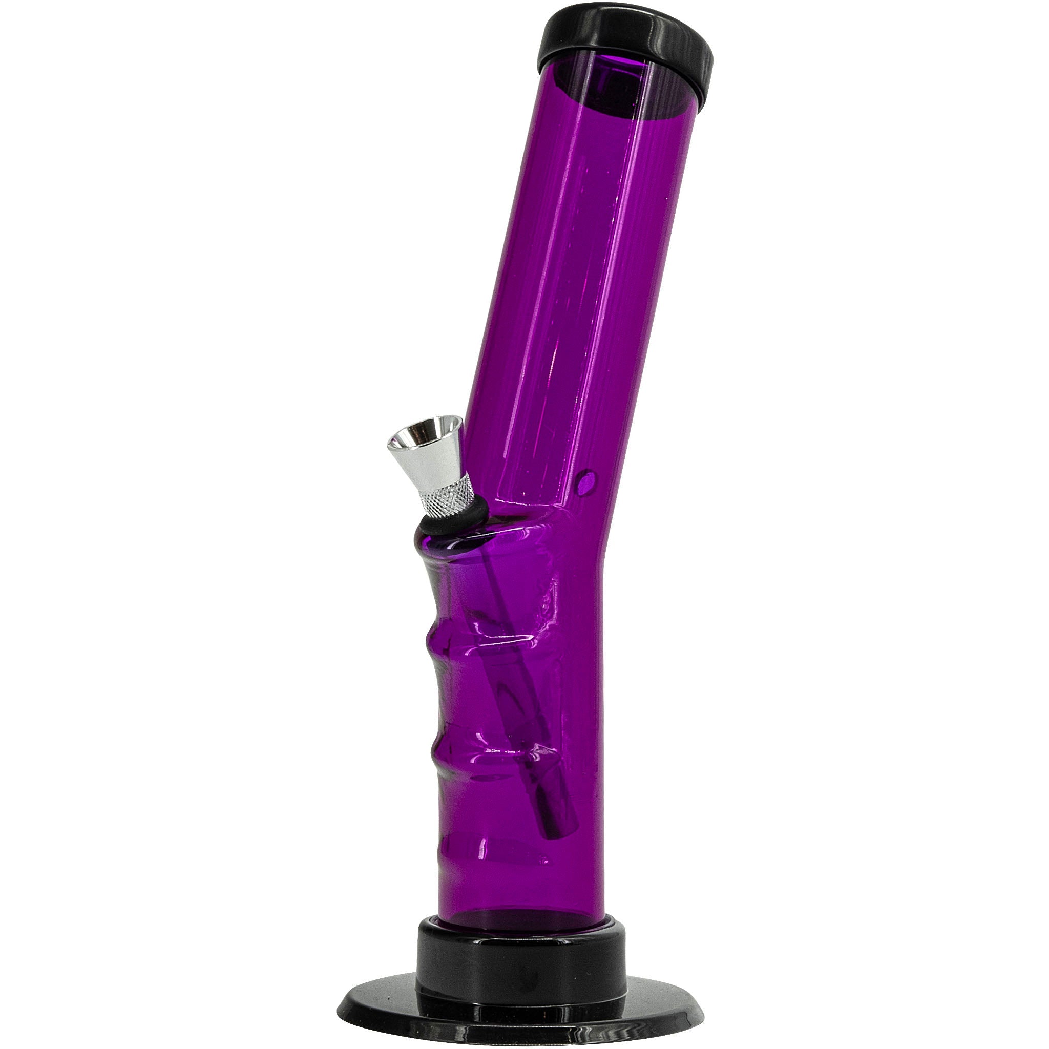 JM Enterprises 9-12" Acrylic Angled Straight Tube Bong - Multiple Colors - Discreet Smoker