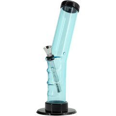 JM Enterprises 9-12" Acrylic Angled Straight Tube Bong - Multiple Colors - Discreet Smoker