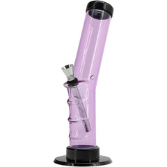 JM Enterprises 9-12" Acrylic Angled Straight Tube Bong - Multiple Colors - Discreet Smoker
