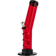 JM Enterprises 9-12" Acrylic Angled Straight Tube Bong - Multiple Colors - Discreet Smoker