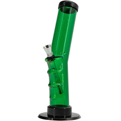 JM Enterprises 9-12" Acrylic Angled Straight Tube Bong - Multiple Colors - Discreet Smoker