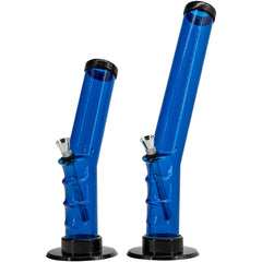JM Enterprises 9-12" Acrylic Angled Straight Tube Bong - Multiple Colors - Discreet Smoker