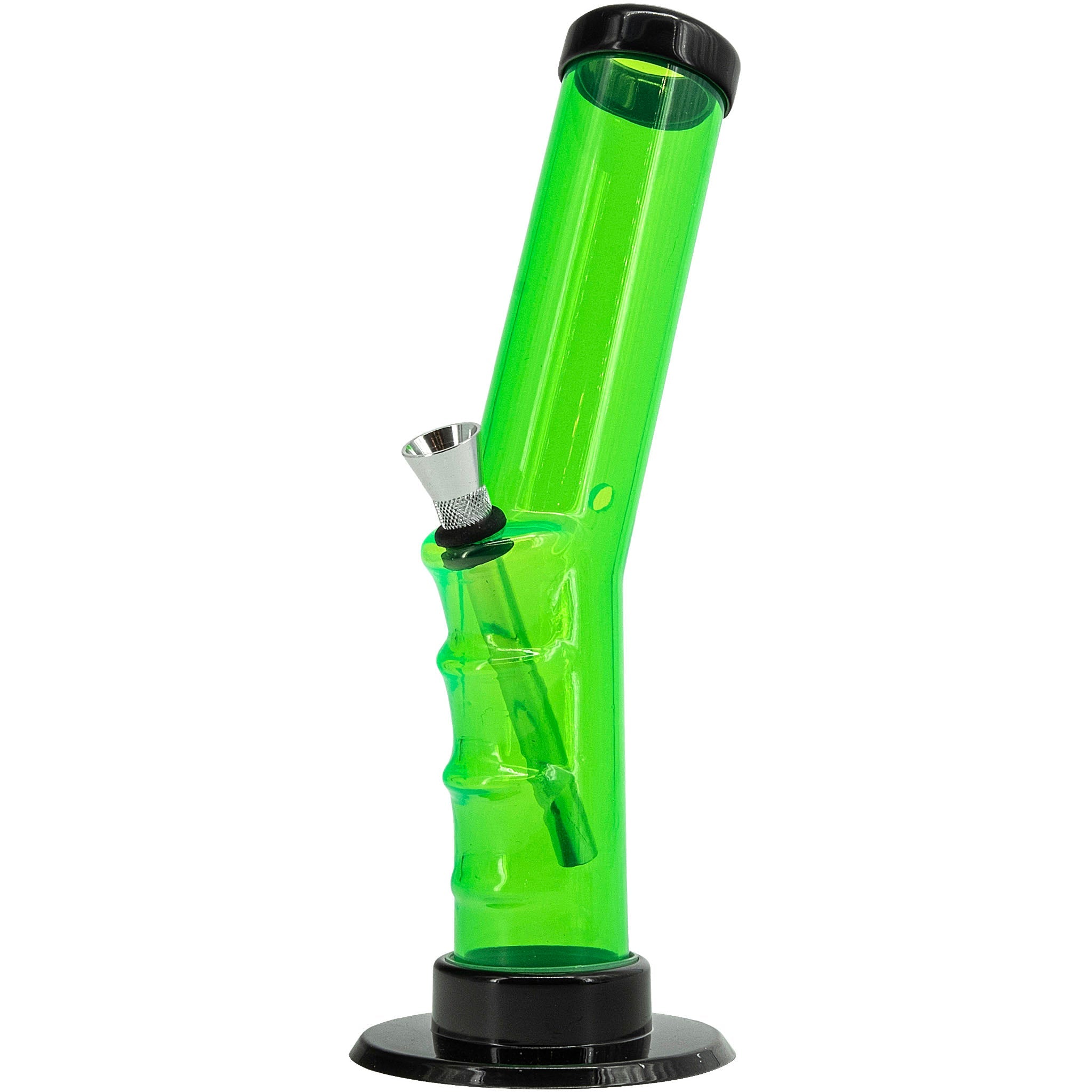 JM Enterprises 9-12" Acrylic Angled Straight Tube Bong - Multiple Colors - Discreet Smoker