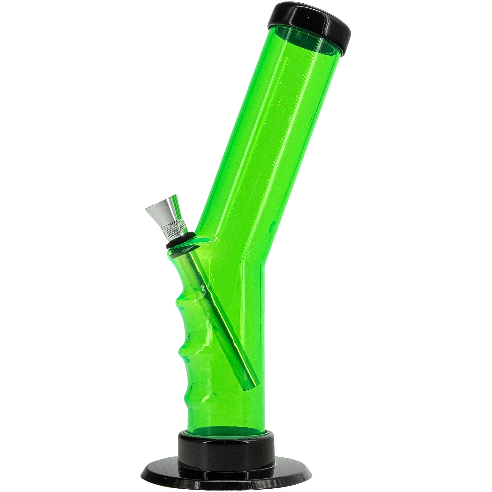 JM Enterprises 9-12" Acrylic Angled Straight Tube Bong - Multiple Colors - Discreet Smoker