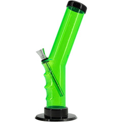 JM Enterprises 9-12" Acrylic Angled Straight Tube Bong - Multiple Colors - Discreet Smoker