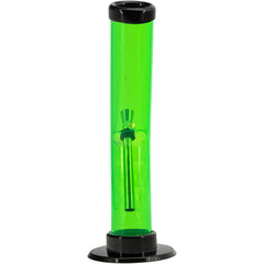 JM Enterprises 9-12" Acrylic Angled Straight Tube Bong - Multiple Colors - Discreet Smoker