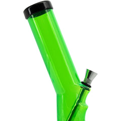 JM Enterprises 9-12" Acrylic Angled Straight Tube Bong - Multiple Colors - Discreet Smoker