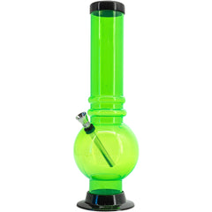 JM Enterprises 12-15" Acrylic Bubble Base Bong - Multiple Colors - Discreet Smoker