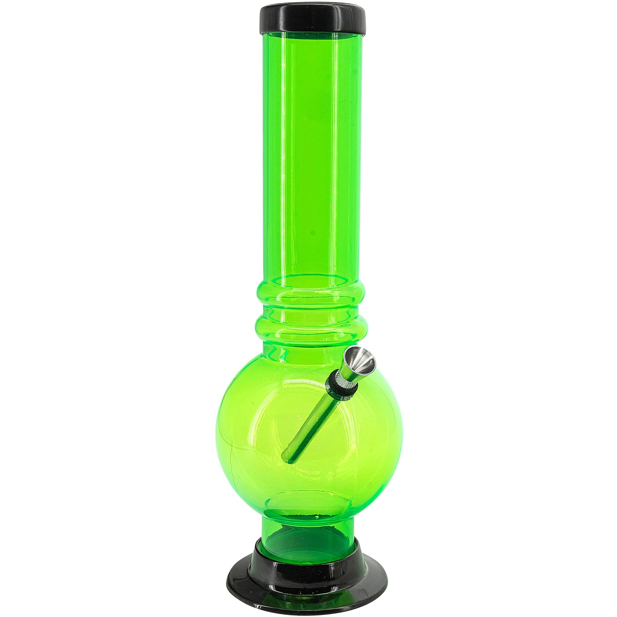 JM Enterprises 12-15" Acrylic Bubble Base Bong - Multiple Colors - Discreet Smoker