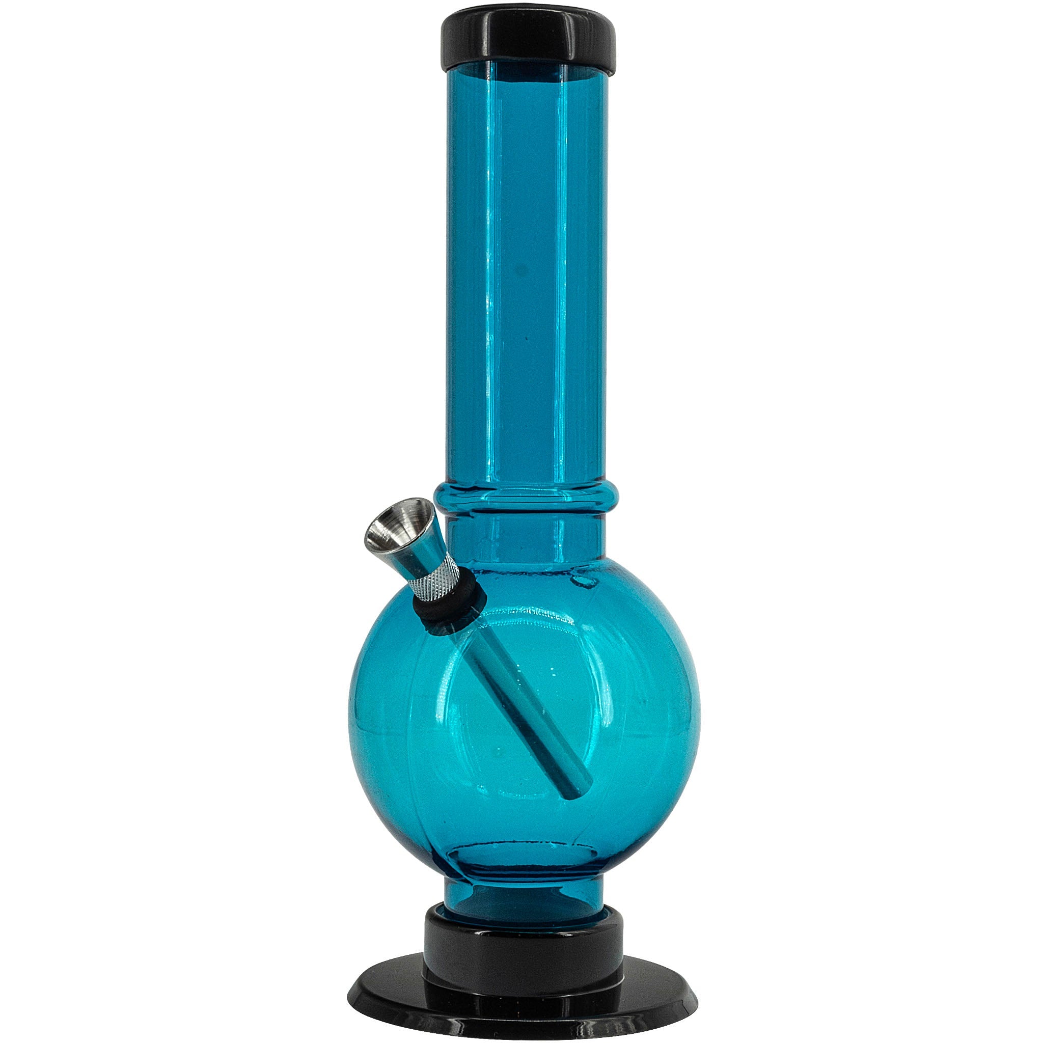 JM Enterprises 9-12" Acrylic Straight Tube Bubble Bottom Bong - Multiple Colors - Discreet Smoker