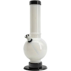 JM Enterprises 9-12" Acrylic Straight Tube Bubble Bottom Bong - Multiple Colors - Discreet Smoker