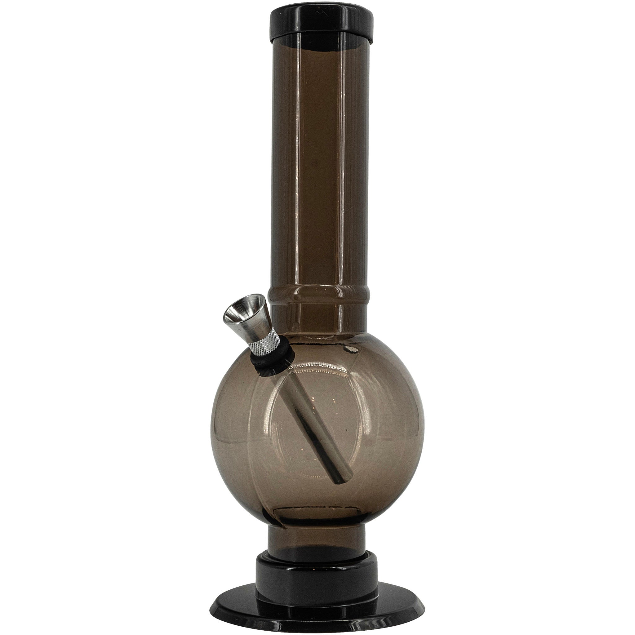 JM Enterprises 9-12" Acrylic Straight Tube Bubble Bottom Bong - Multiple Colors - Discreet Smoker