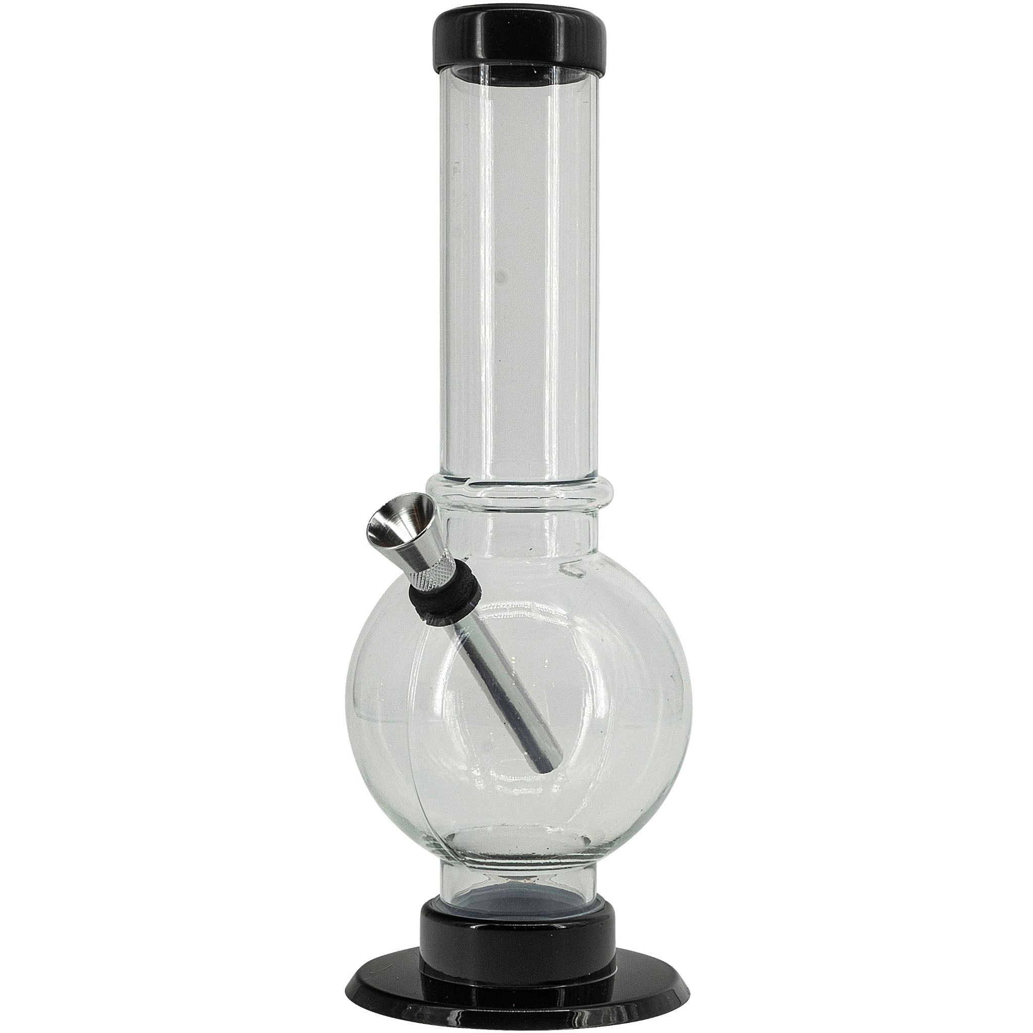 JM Enterprises 9-12" Acrylic Straight Tube Bubble Bottom Bong - Multiple Colors - Discreet Smoker