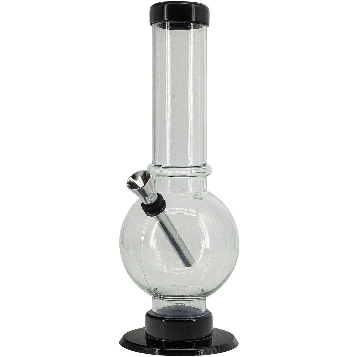 JM Enterprises 9-12" Acrylic Straight Tube Bubble Bottom Bong - Multiple Colors - Discreet Smoker