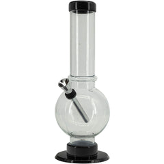 JM Enterprises 9-12" Acrylic Straight Tube Bubble Bottom Bong - Multiple Colors - Discreet Smoker