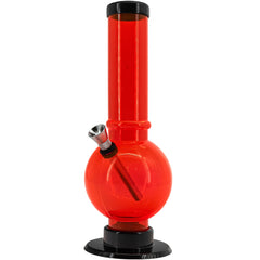 JM Enterprises 9-12" Acrylic Straight Tube Bubble Bottom Bong - Multiple Colors - Discreet Smoker