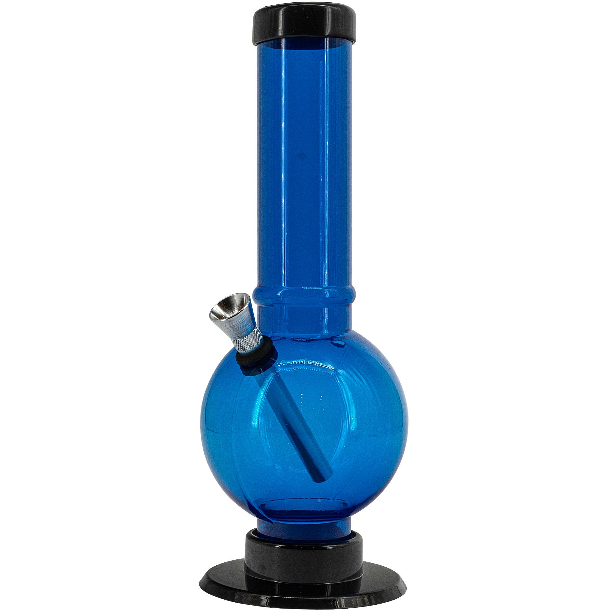 JM Enterprises 9-12" Acrylic Straight Tube Bubble Bottom Bong - Multiple Colors - Discreet Smoker
