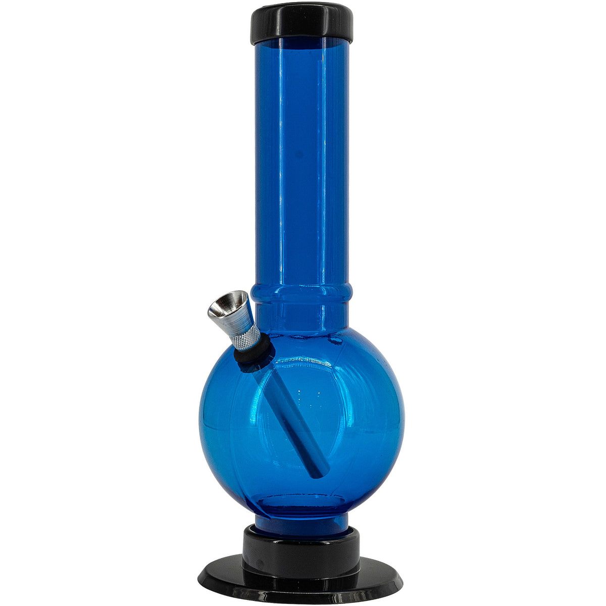 JM Enterprises 9-12" Acrylic Straight Tube Bubble Bottom Bong - Multiple Colors - Discreet Smoker
