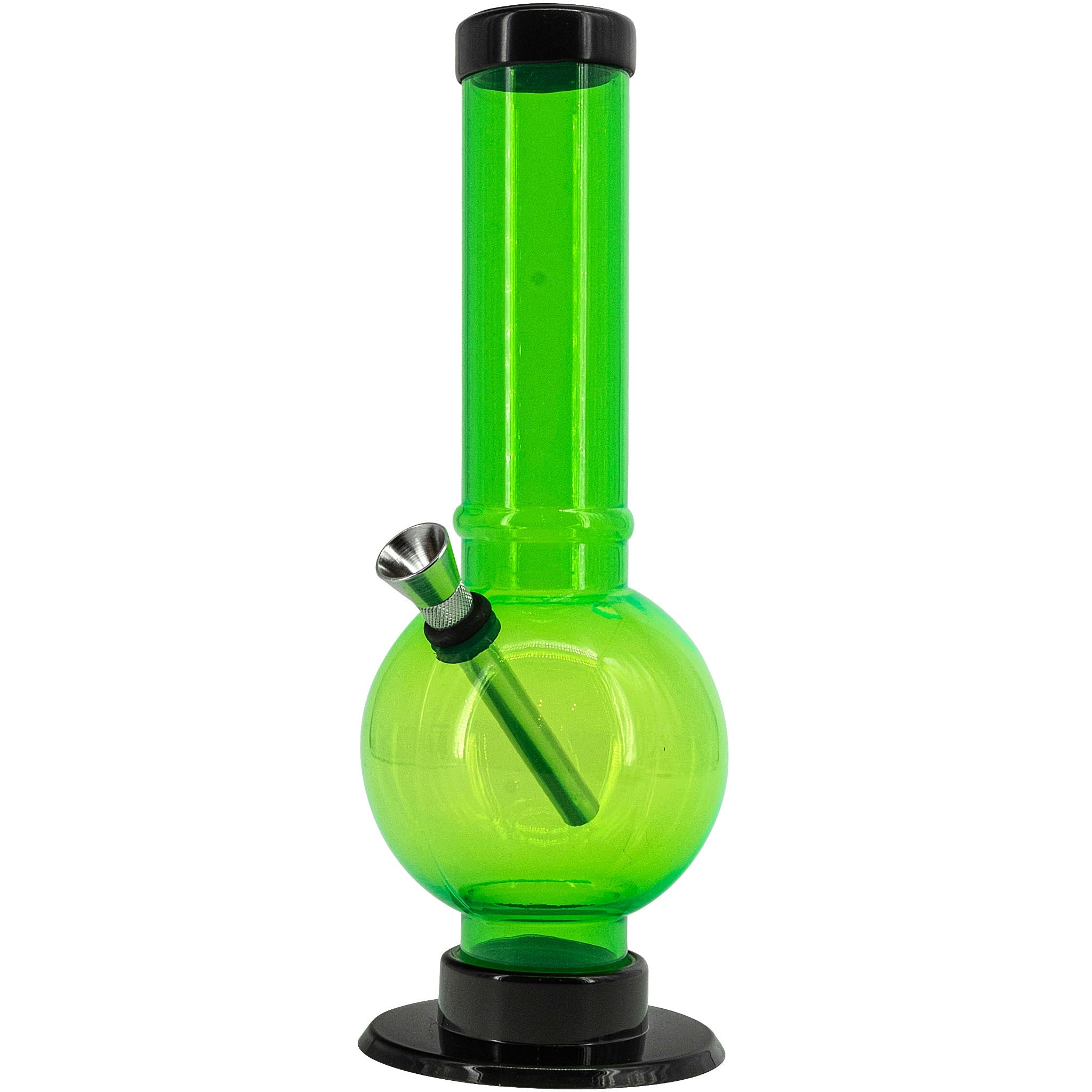 JM Enterprises 9-12" Acrylic Straight Tube Bubble Bottom Bong - Multiple Colors - Discreet Smoker