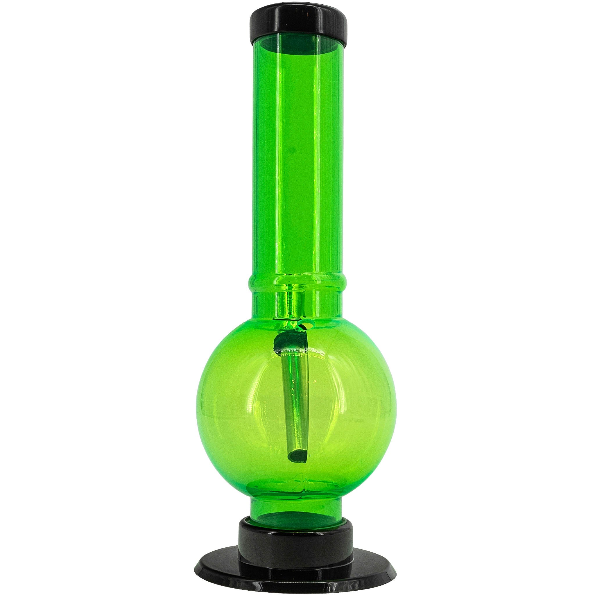JM Enterprises 9-12" Acrylic Straight Tube Bubble Bottom Bong - Multiple Colors - Discreet Smoker
