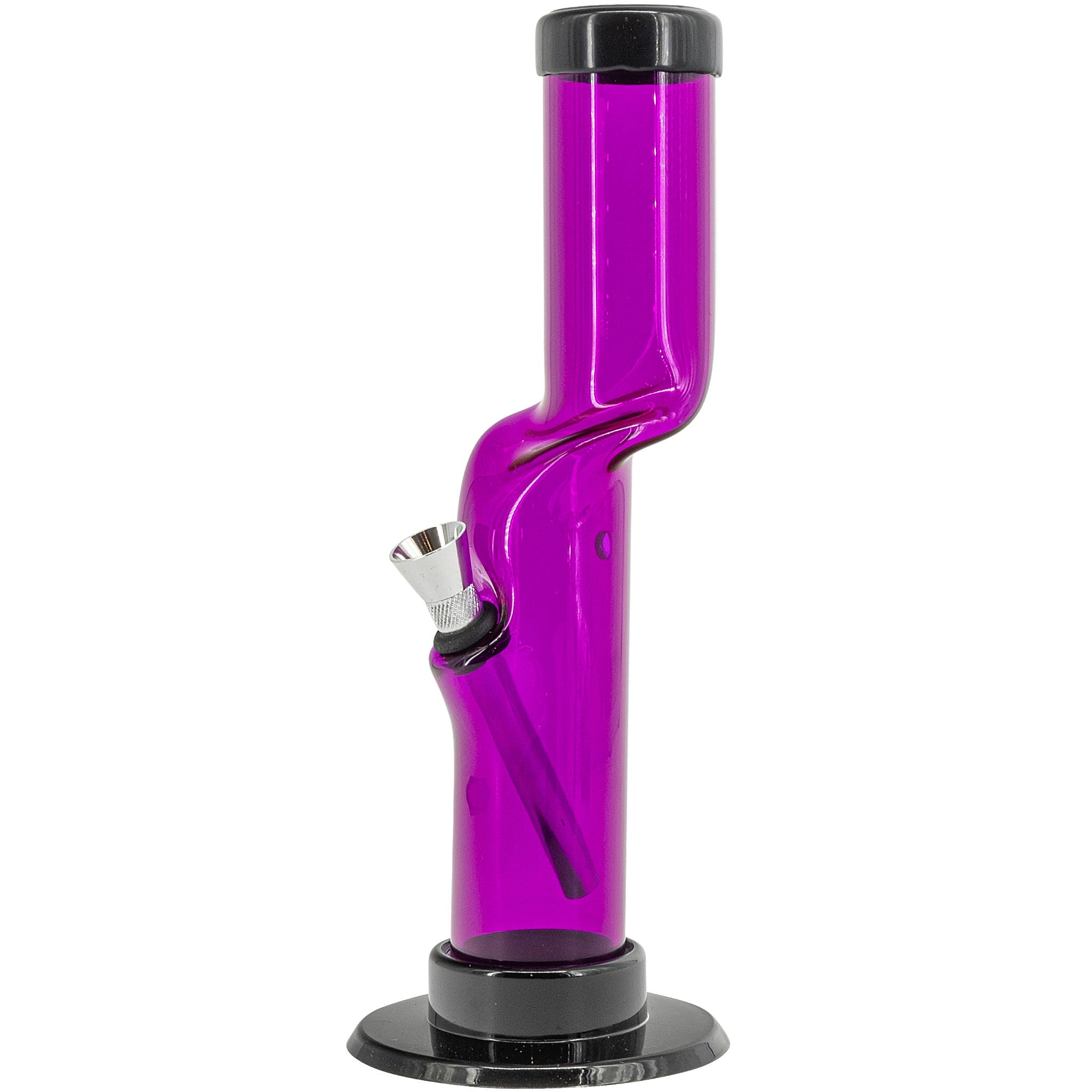 JM Enterprises 9-12" Acrylic Kink Neck Bong - Multiple Colors - Discreet Smoker
