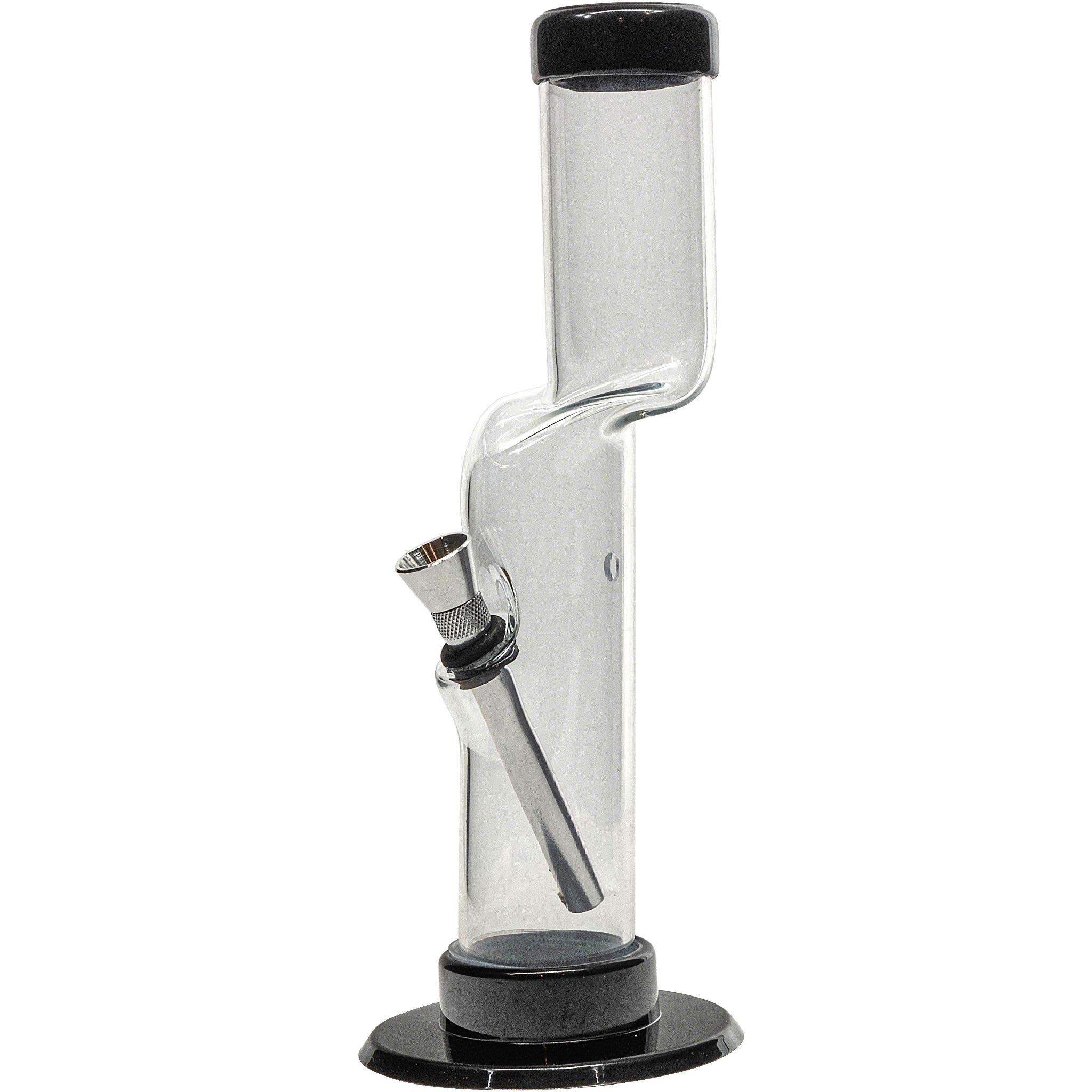 JM Enterprises 9-12" Acrylic Kink Neck Bong - Multiple Colors - Discreet Smoker