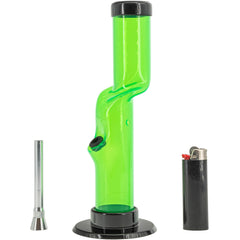 JM Enterprises 9-12" Acrylic Kink Neck Bong - Multiple Colors - Discreet Smoker