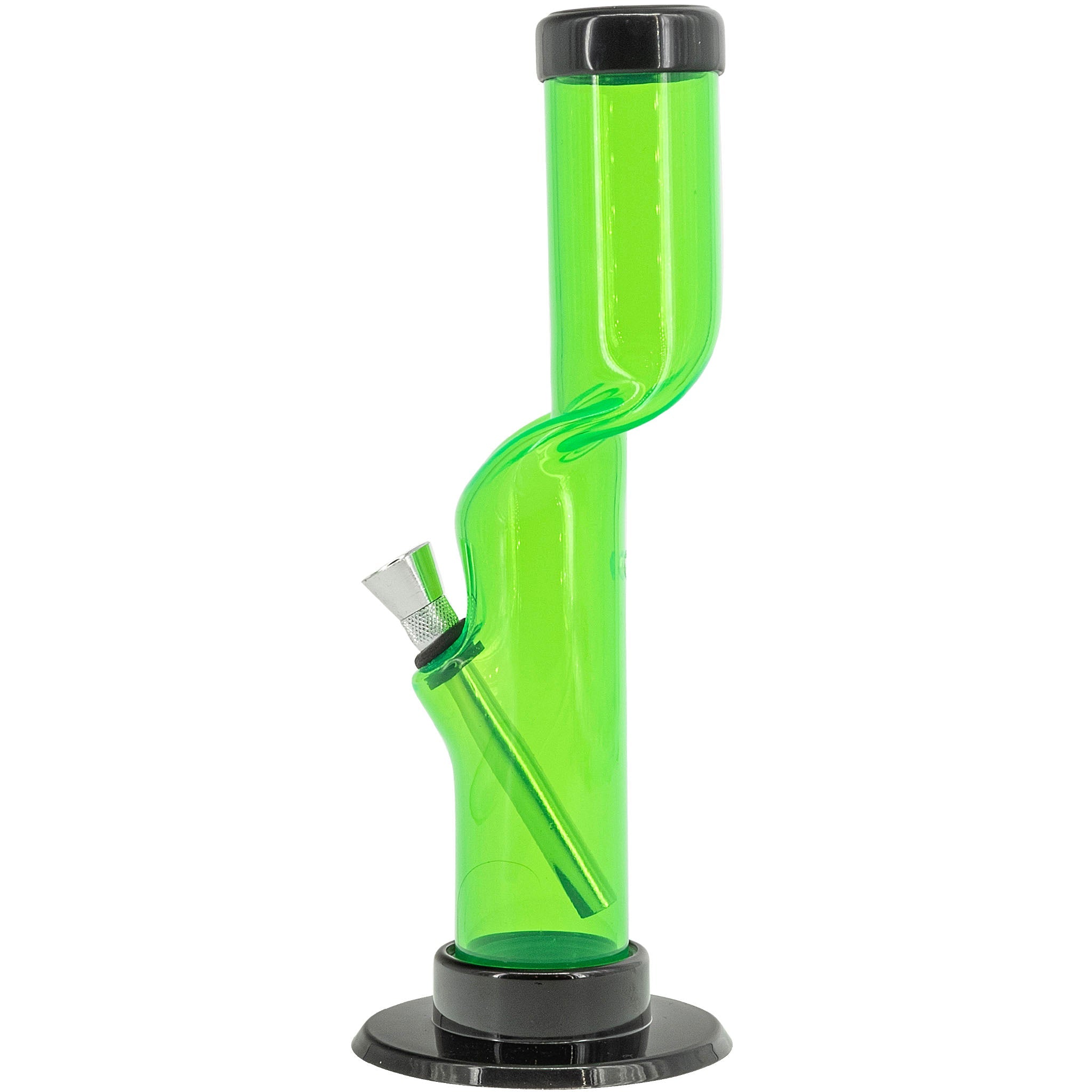 JM Enterprises 9-12" Acrylic Kink Neck Bong - Multiple Colors - Discreet Smoker