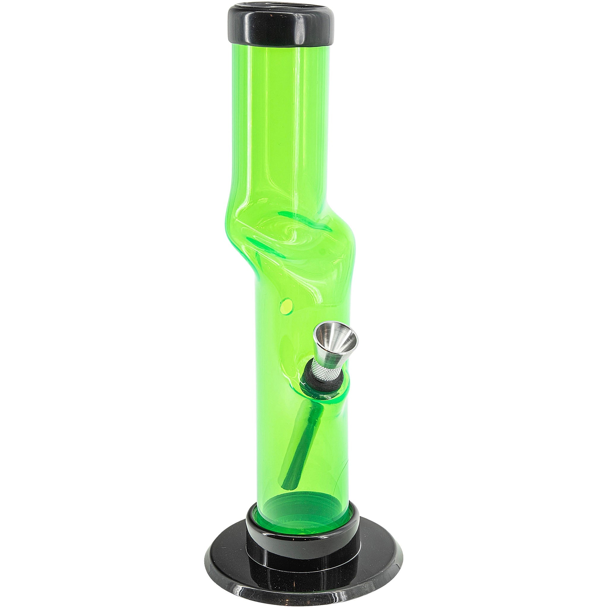 JM Enterprises 9-12" Acrylic Kink Neck Bong - Multiple Colors - Discreet Smoker