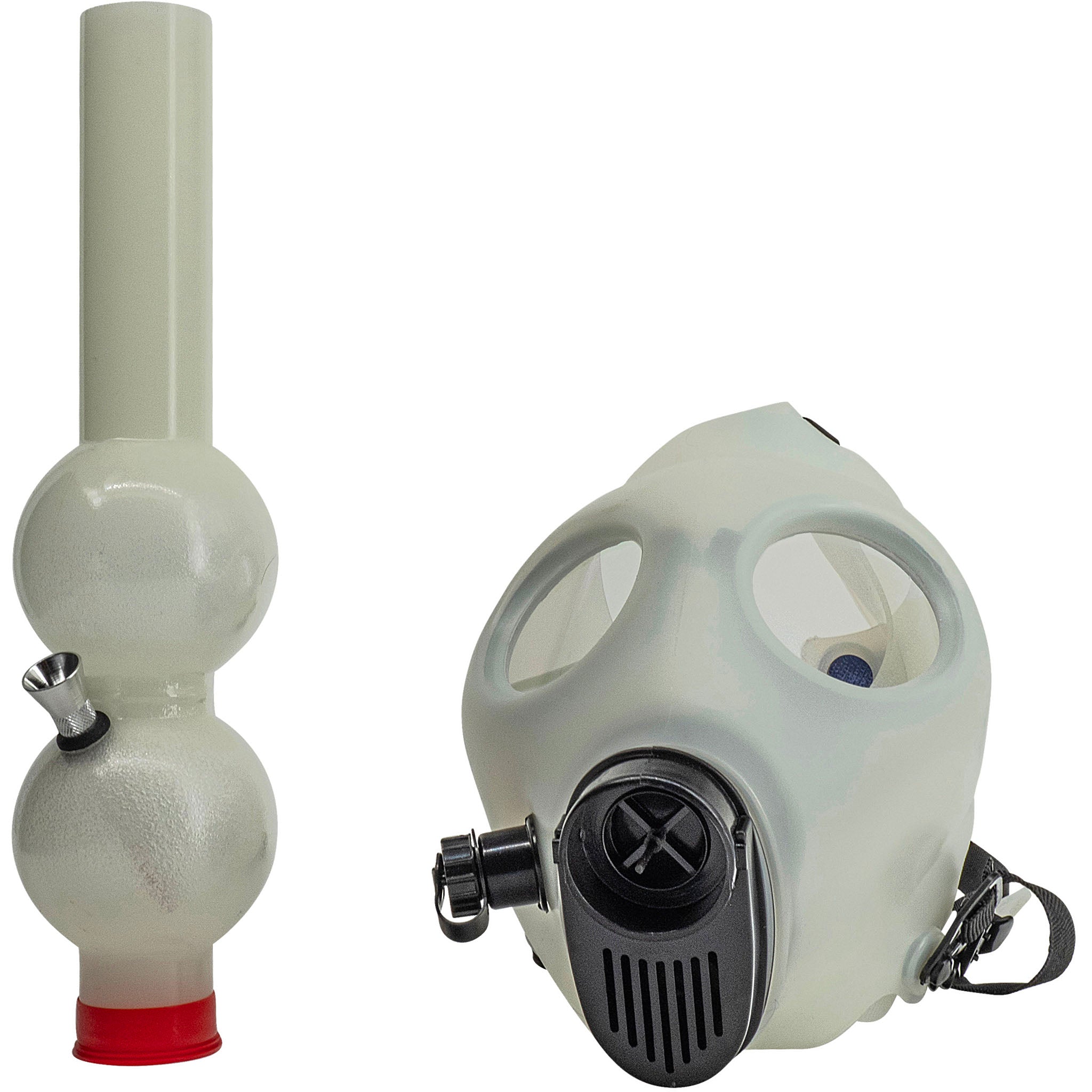 JM Enterprises Acrylic Glow In The Dark Double Bubble Diffuser Gas Mask - Discreet Smoker
