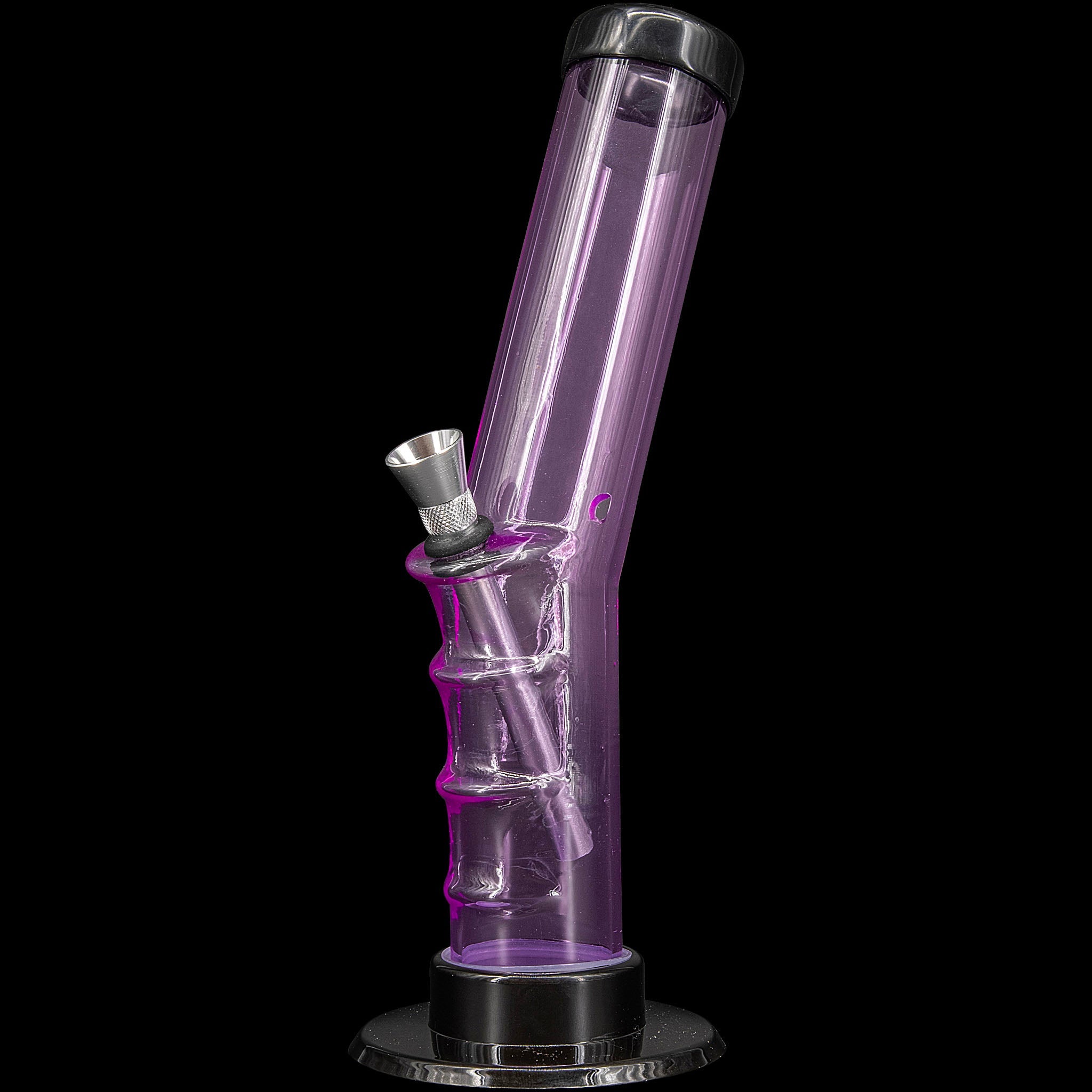 JM Enterprises 9-12" Acrylic Angled Straight Tube Bong - Multiple Colors - Discreet Smoker