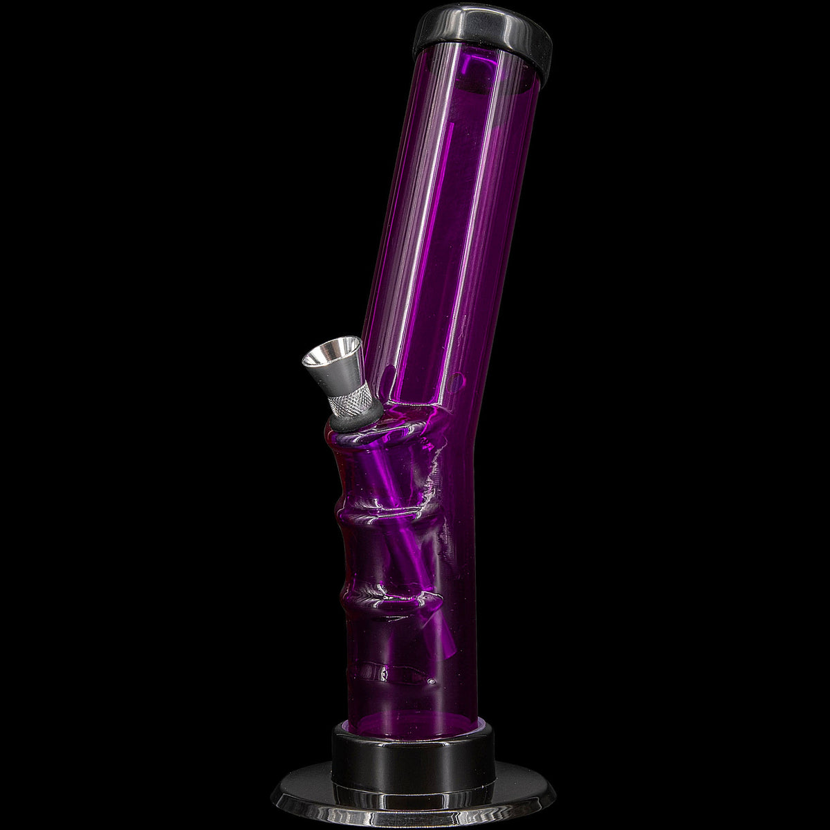 JM Enterprises 9-12" Acrylic Angled Straight Tube Bong - Multiple Colors - Discreet Smoker