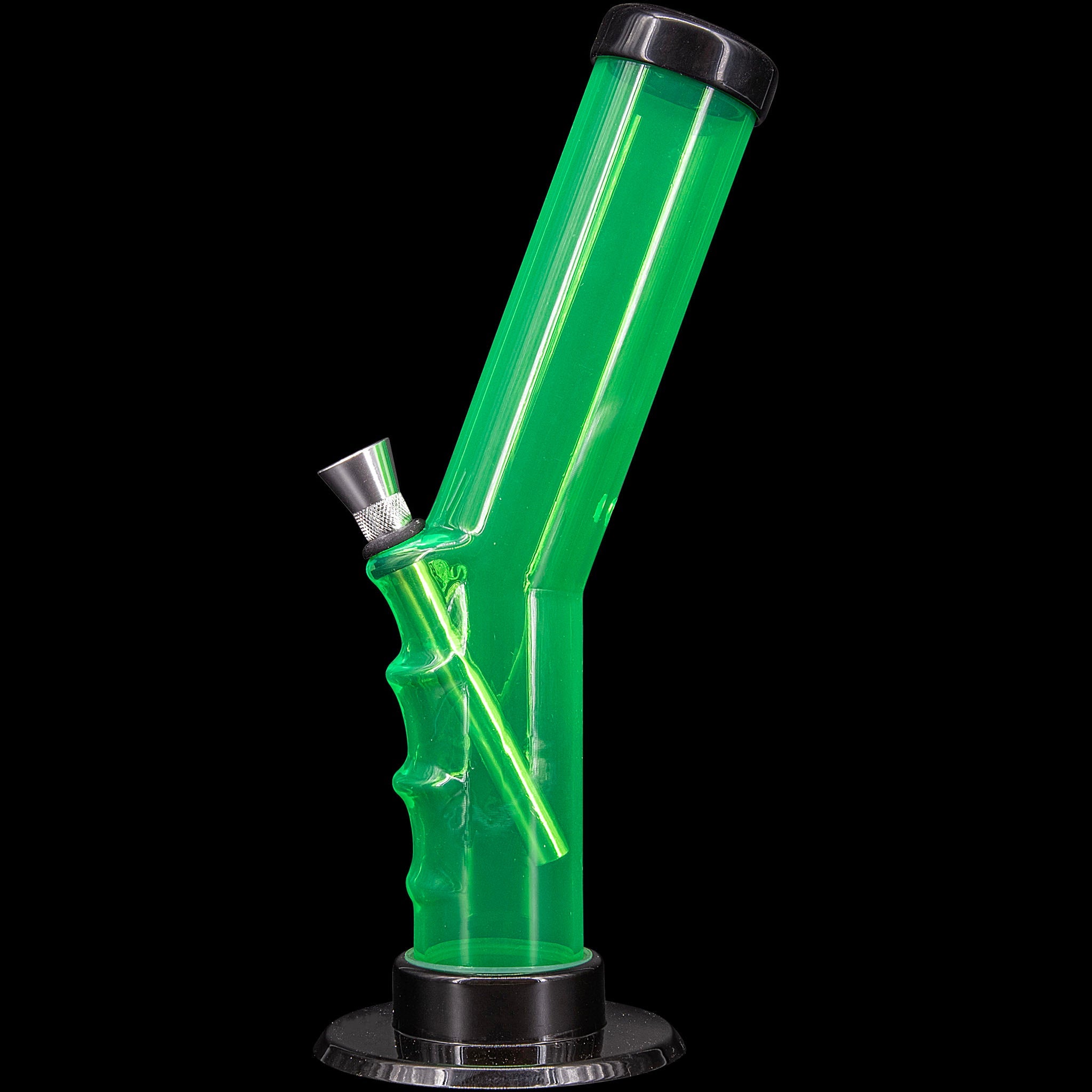 JM Enterprises 9-12" Acrylic Angled Straight Tube Bong - Multiple Colors - Discreet Smoker