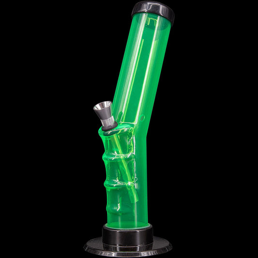 JM Enterprises 9-12" Acrylic Angled Straight Tube Bong - Multiple Colors - Discreet Smoker