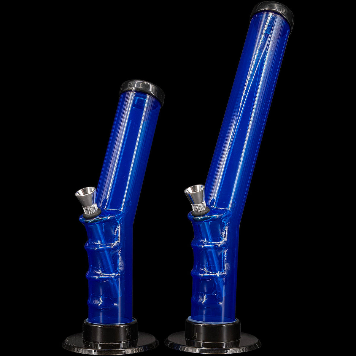 JM Enterprises 9-12" Acrylic Angled Straight Tube Bong - Multiple Colors - Discreet Smoker