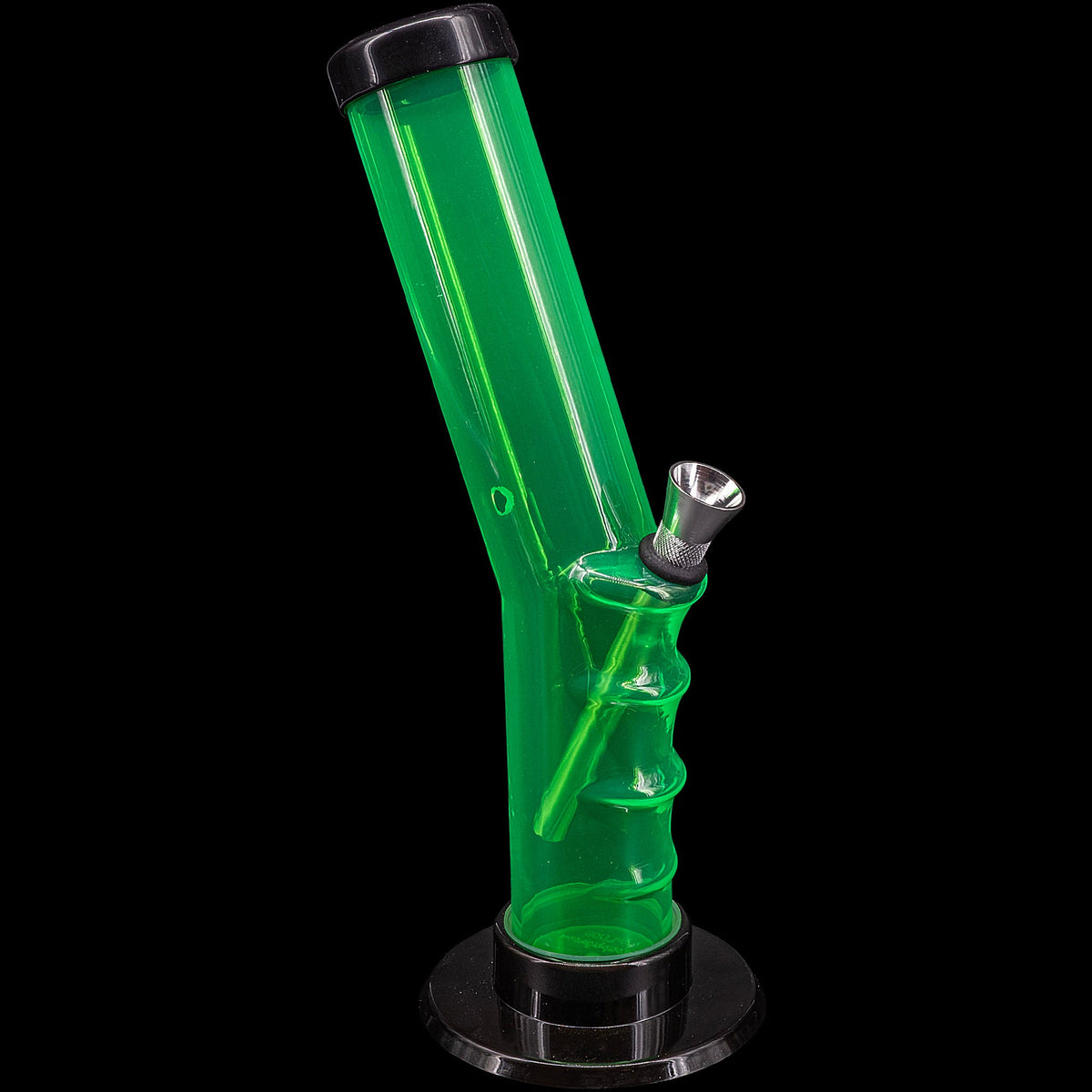 JM Enterprises 9-12" Acrylic Angled Straight Tube Bong - Multiple Colors - Discreet Smoker