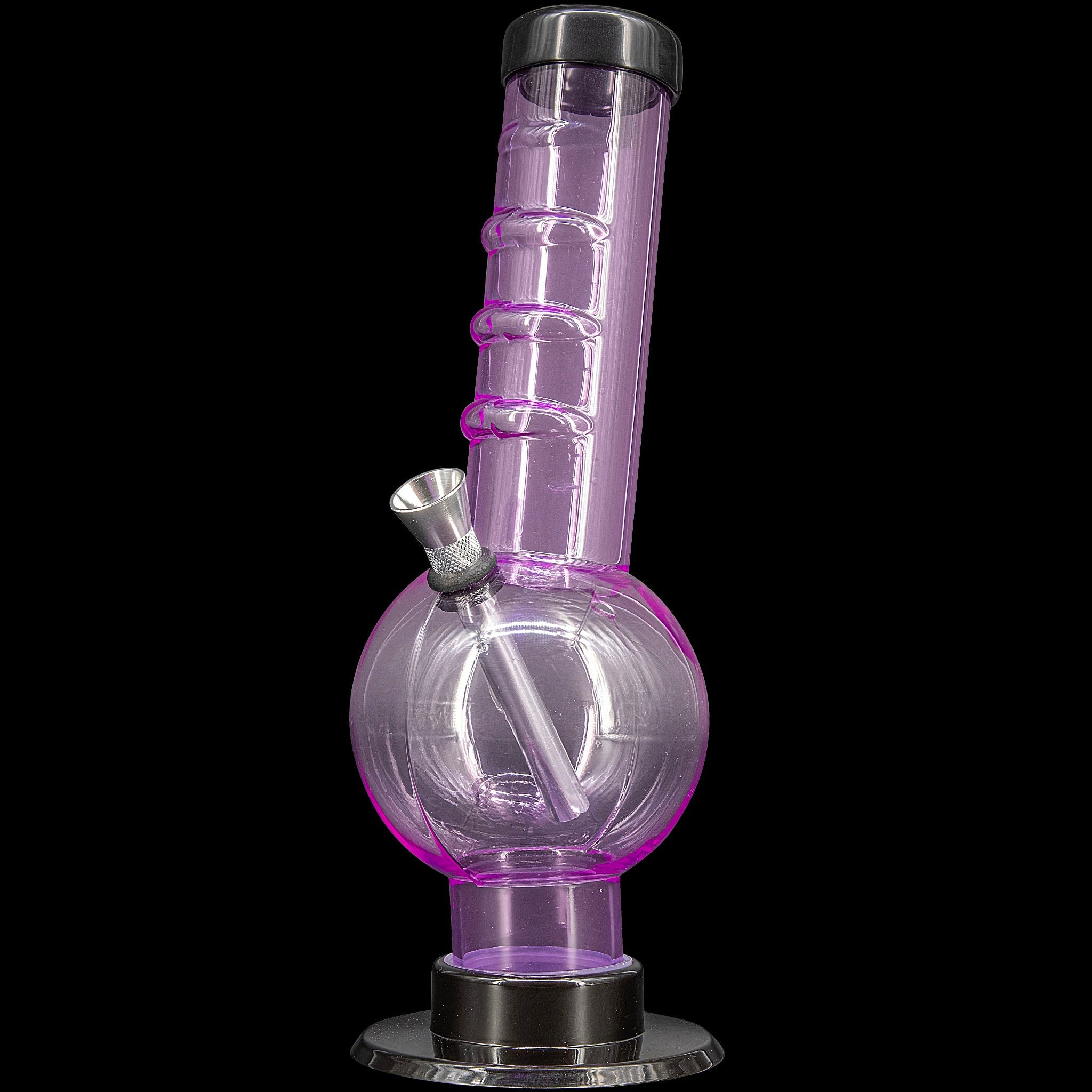 JM Enterprises 9-12" Acrylic Angled Neck Straight Tube Bubble Bong - Multiple Colors - Discreet Smoker