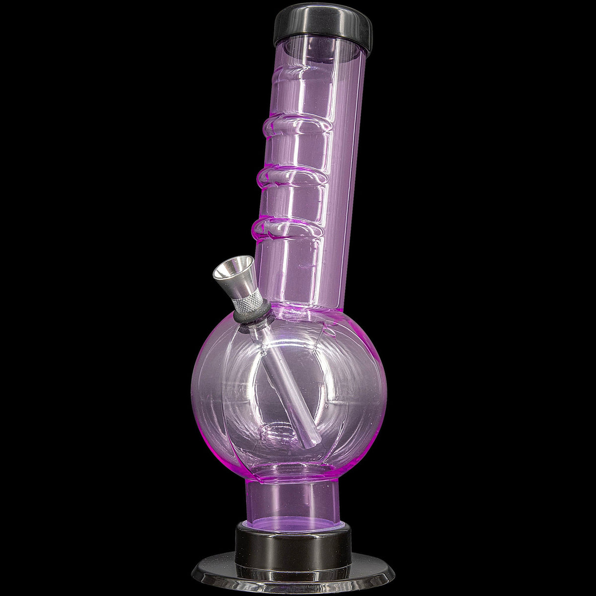 JM Enterprises 9-12" Acrylic Angled Neck Straight Tube Bubble Bong - Multiple Colors - Discreet Smoker