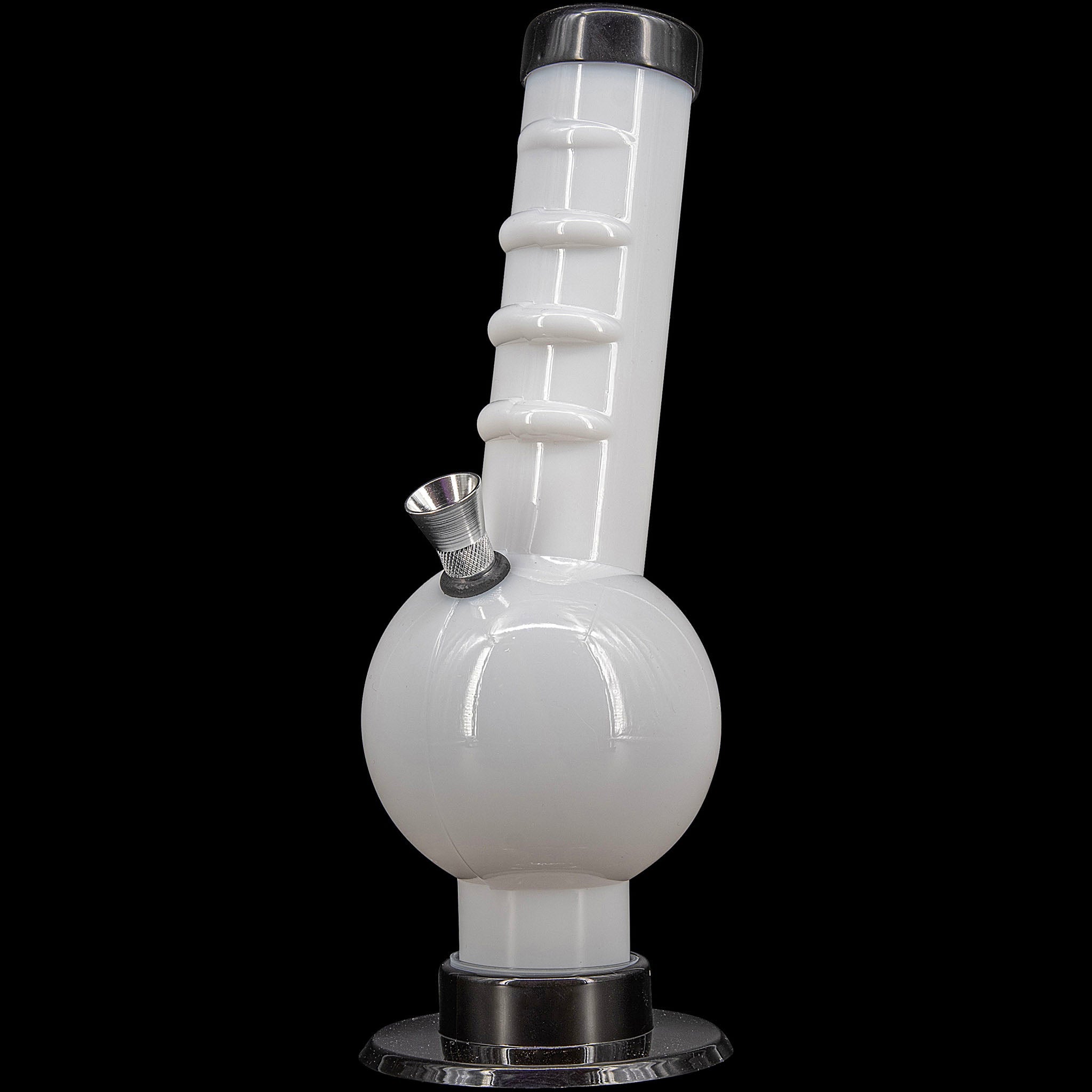 JM Enterprises 9-12" Acrylic Angled Neck Straight Tube Bubble Bong - Multiple Colors - Discreet Smoker
