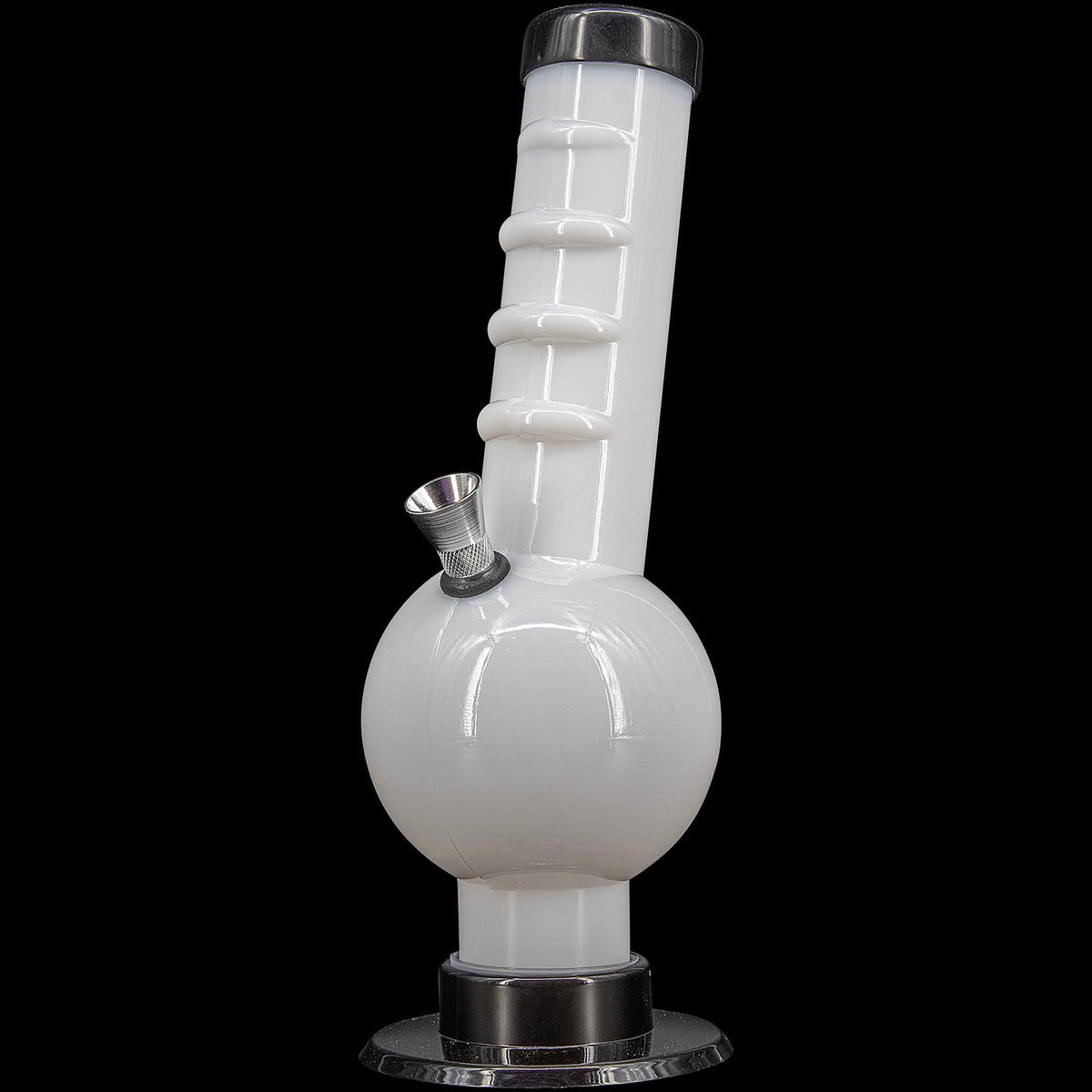 JM Enterprises 9-12" Acrylic Angled Neck Straight Tube Bubble Bong - Multiple Colors - Discreet Smoker