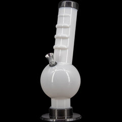 JM Enterprises 9-12" Acrylic Angled Neck Straight Tube Bubble Bong - Multiple Colors - Discreet Smoker