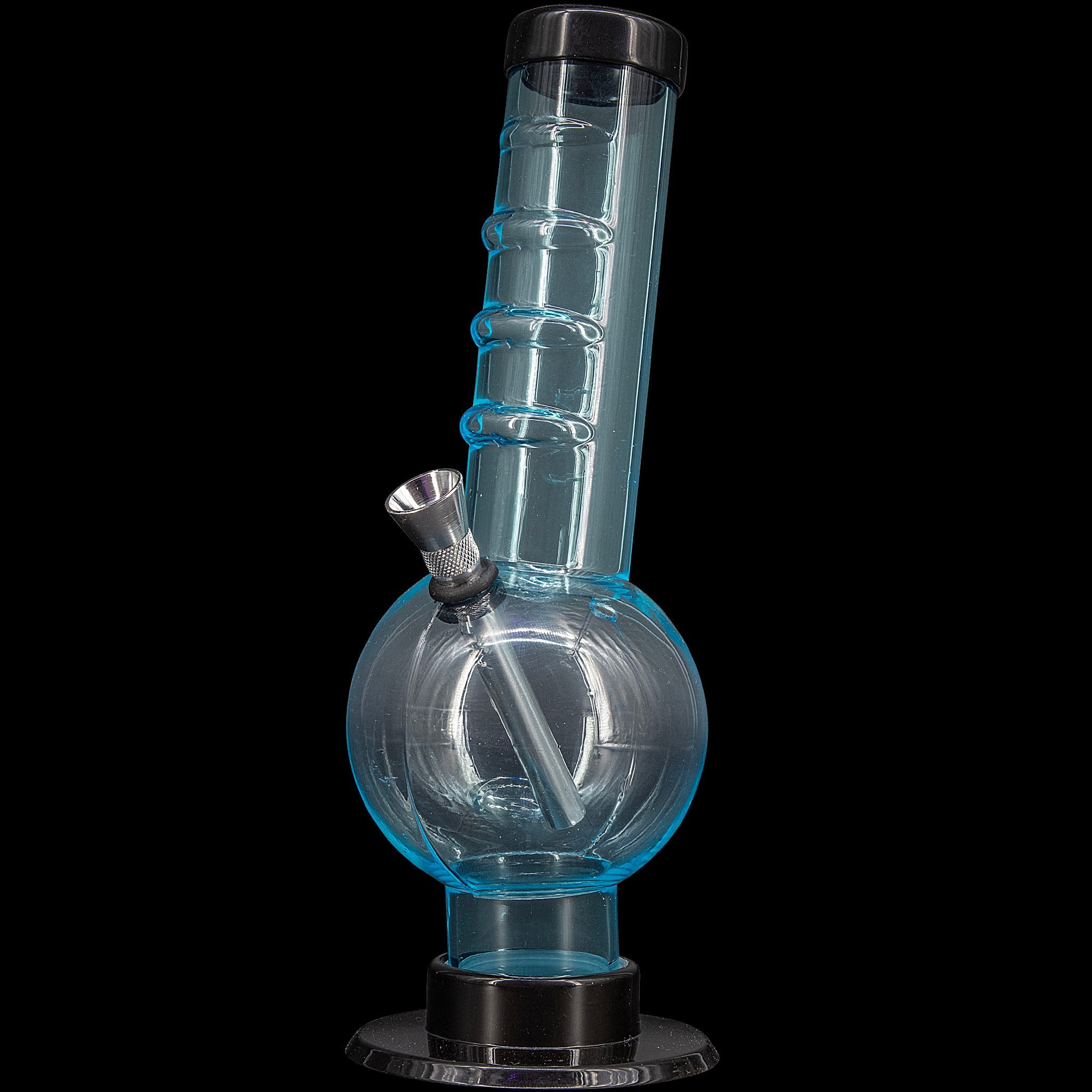 JM Enterprises 9-12" Acrylic Angled Neck Straight Tube Bubble Bong - Multiple Colors - Discreet Smoker