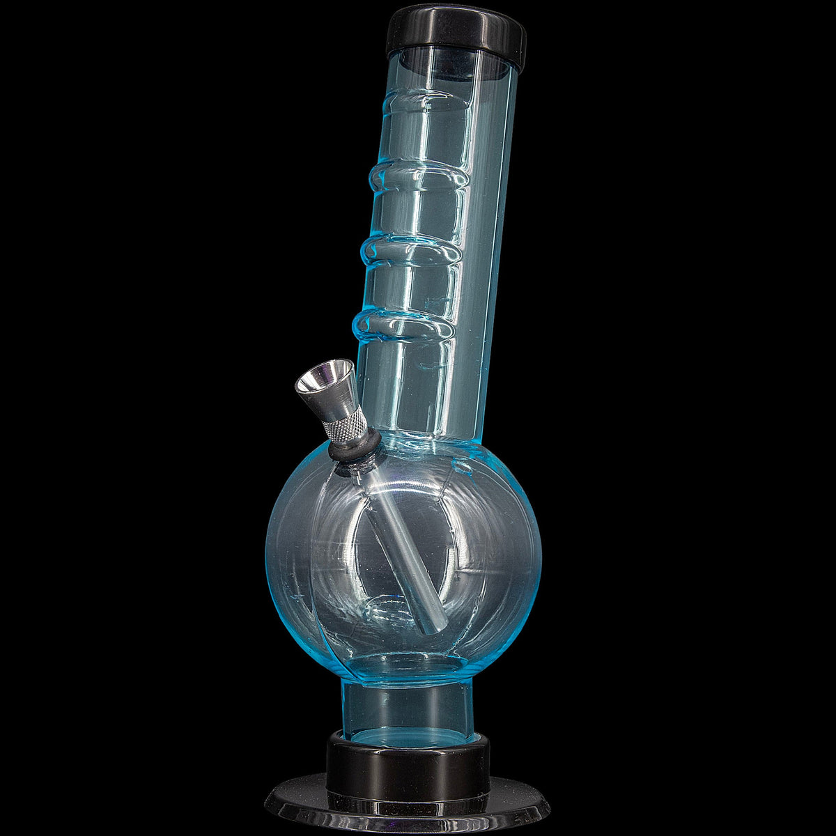 JM Enterprises 9-12" Acrylic Angled Neck Straight Tube Bubble Bong - Multiple Colors - Discreet Smoker